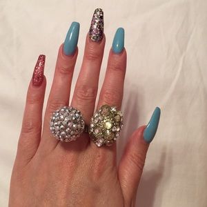 Bling oversized rings