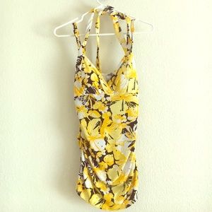 Floral double strap halter top