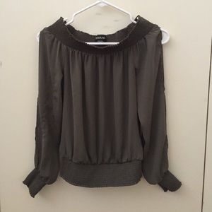 Olive green top from Bebe