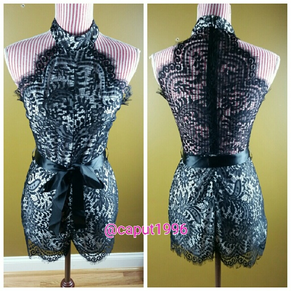 ONE LEFT! Blue Lace Romper - Picture 2 of 3