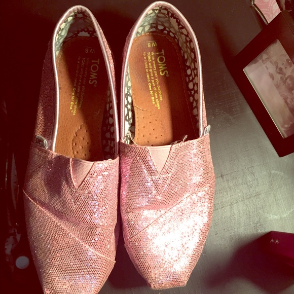 Pink sparkly toms! Worn four times!