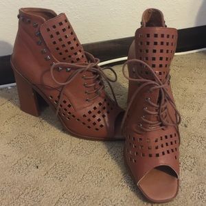 Brown chunky heels