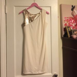 Cream Sequined Dress
