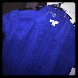 Royal blue button up dress shirt