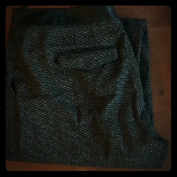 Calvin Klein Leather Waistband Tweed Pants