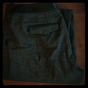 Calvin Klein Leather Waistband Tweed Pants