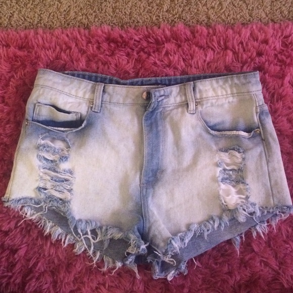 Distressed High Waisted Shorts