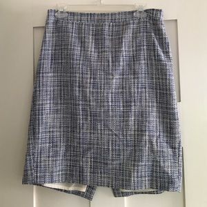J crew number 2 pencil skirt in blue stripe