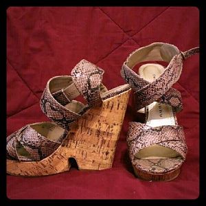 Snakeskin wedges