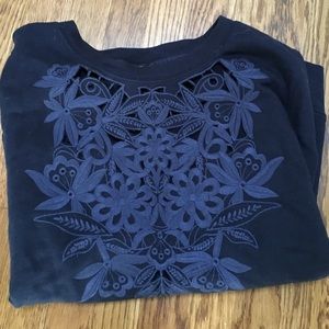 J crew lace overlay sweatshirt