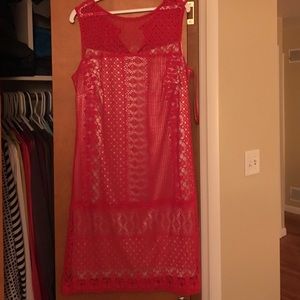 Tulip colored cocktail Dress: lace