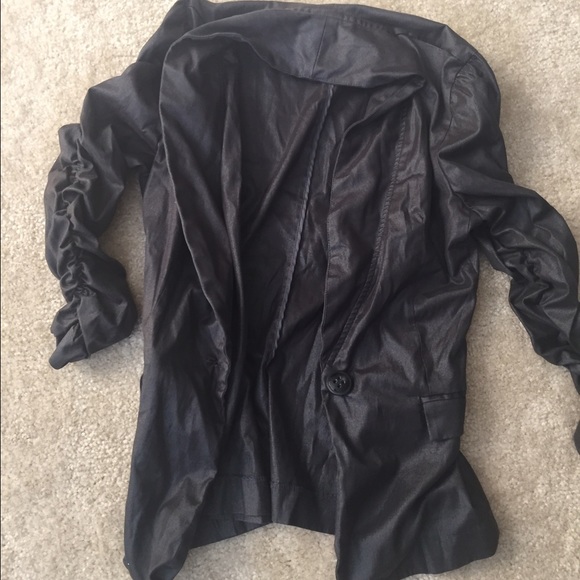 Dark grey shimmer stretch blazer
