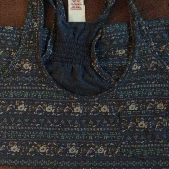 Mossimo Blue Grey Floral Tank