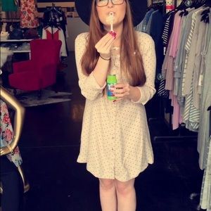 Free people cram/ and navy polka dot