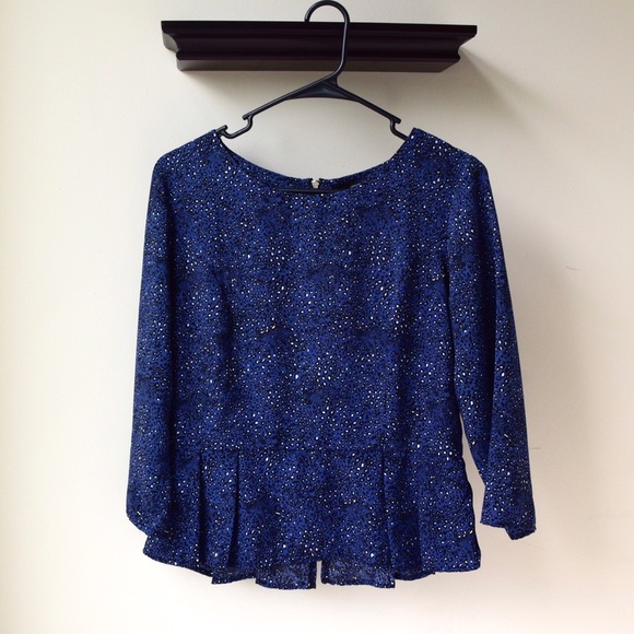 Blue Peplum Top