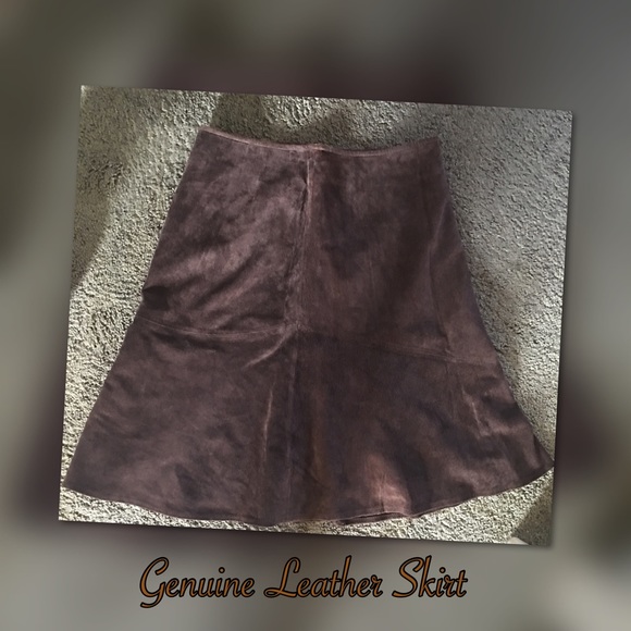 Genuine Leather Flare Skirt