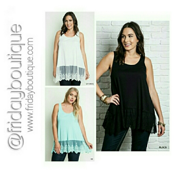 Lace Bottom Tank XL- XXXL - Picture 2 of 2