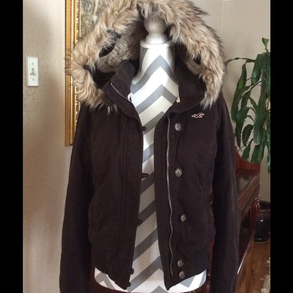 Jackets & Blazers - Hollister faux fur brown jacket