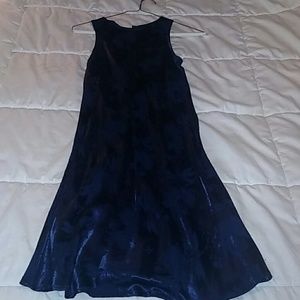 Navy blue floral print dress