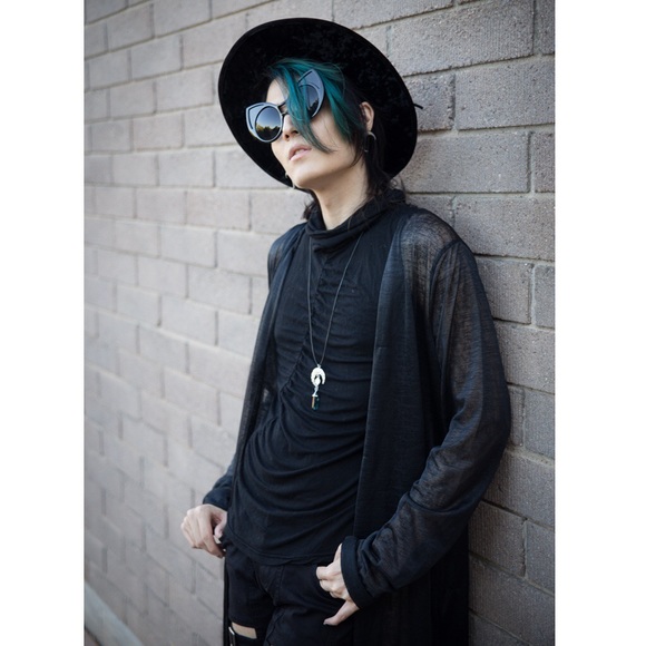 UNIF Sweaters - Sheer Black Witchy Kimono Duster Boho Goth Chiffon UNIF Sweaters - Sheer Black Witchy Kimono Duster Boho Goth Chiffon