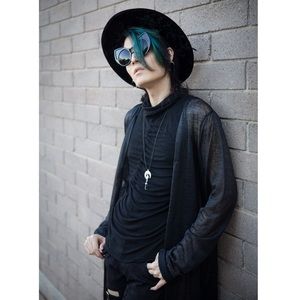 UNIF Sweaters - Sheer Black Witchy Kimono Duster Boho Goth Chiffon UNIF Sweaters - Sheer Black Witchy Kimono Duster Boho Goth Chiffon