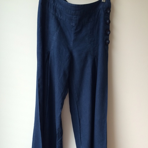 Linen bellbottom pants
