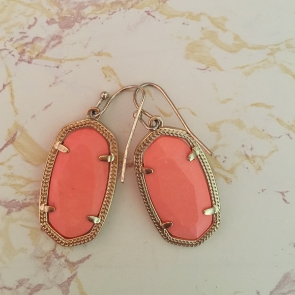 Kendra Scott Coral Orange Dani Earrings