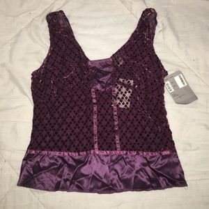 FREE PEOPLE velvet and satin sheer top