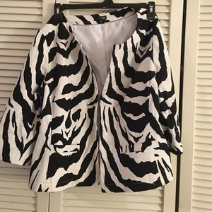 Black and white zebra print jacket
