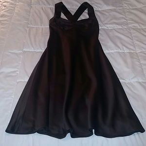 Brown Calvin Klein cross-back dress