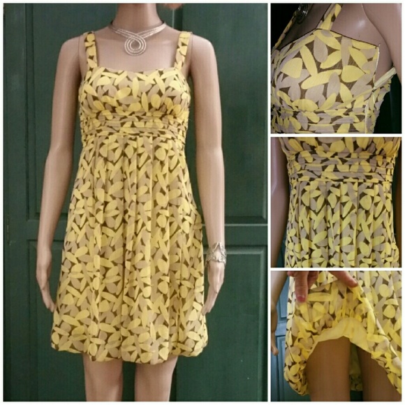 💛Host Pick💛Yellow,Beige & Brown Sleeveless Dress