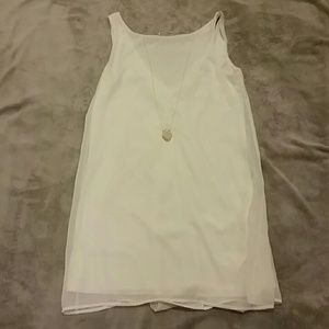 White Bow Back Shift Dress