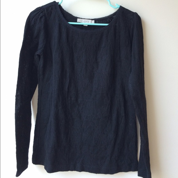 Loft lace black shirt