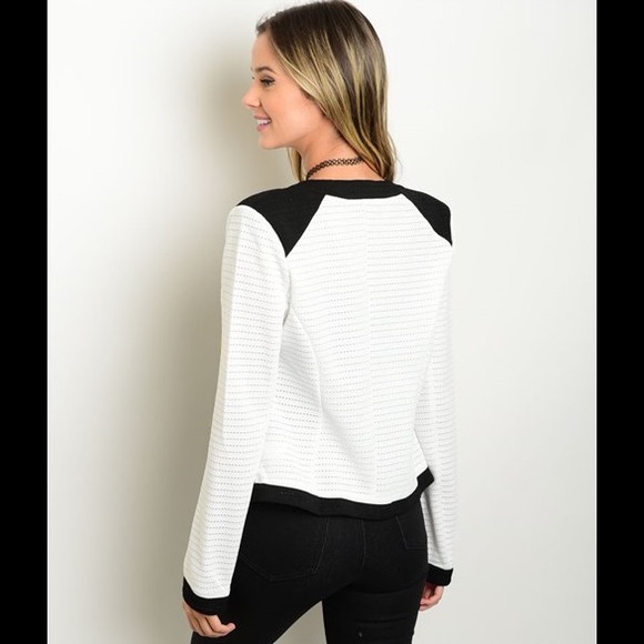 Black & white moto style jacket - Picture 2 of 3