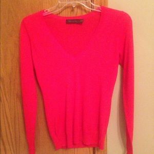 Red v-neck sweater
