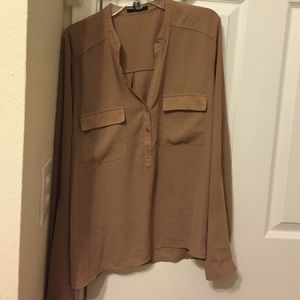 Tan chiffon blouse