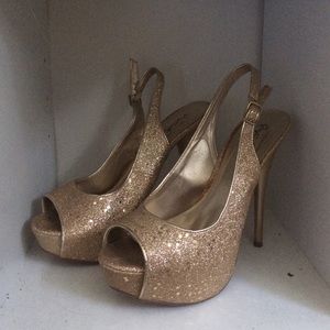 Slingback peep toe stilettos