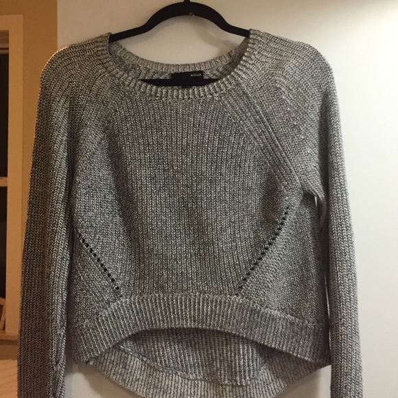 Aqua Crop Knit Sweater