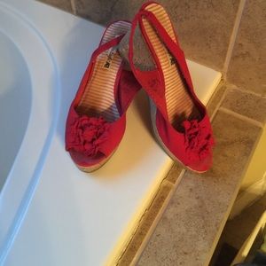 Red wedged Shoes