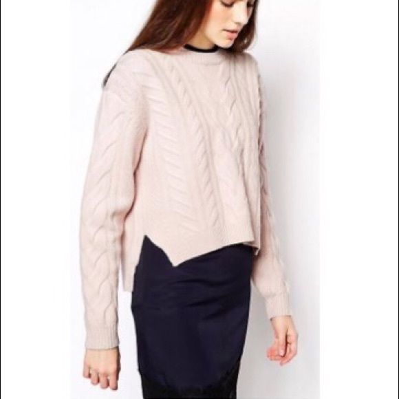 Vanessa Bruno Athe Cable Knit Jumper in Pale Pink - Picture 1 of 3