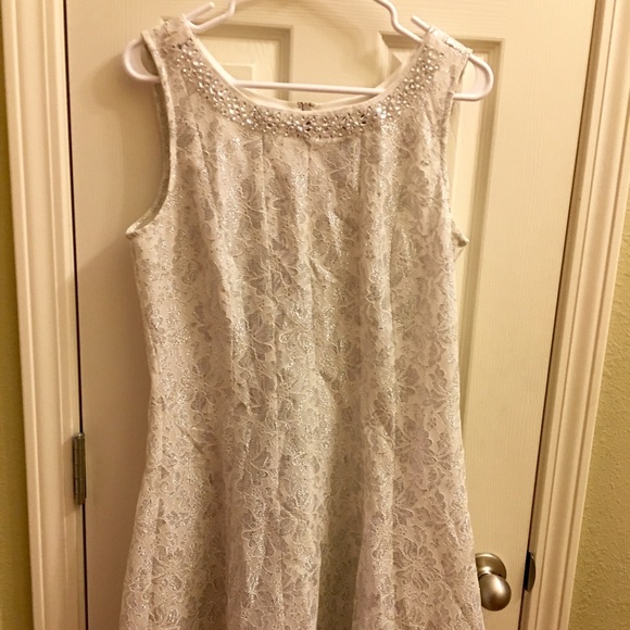Silver and white dress