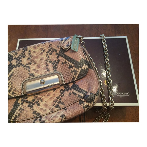 Python Leather Coach Kristin Crossbody Bag