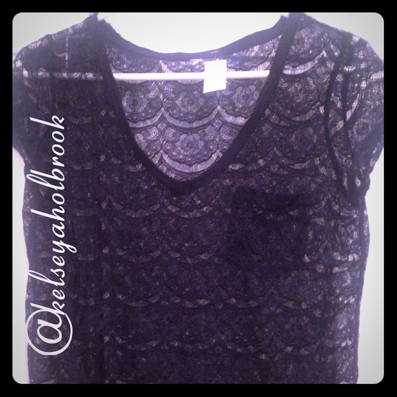Lovely Dark Blue Lace Top from Aeropostale.