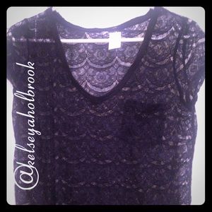 Lovely Dark Blue Lace Top from Aeropostale.