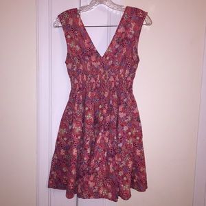 Floral deep-v sun dress