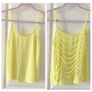 Yellow open back tank top!
