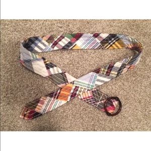 J crew madras plaid belt