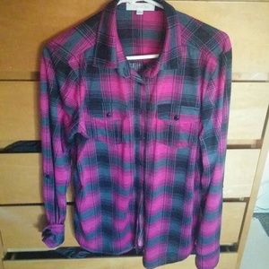 Gray and purple flannel