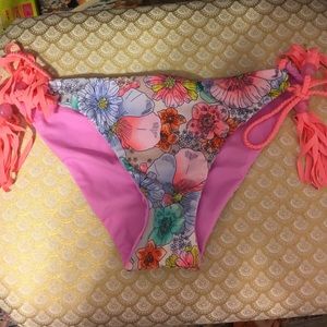 Victoria secret reversible flowered bikini bottoms