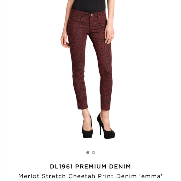 DL1961 Merlot Stretch Cheetah 'emma' Legging Jeans